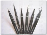 6 in 1 Set ESD Anti-Static Non-magnetic Straight Curved Oblate Sharp Tips Tweezers for PC Laptop Mobile Phone PCB Repair Tools