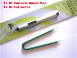 Free Shipping, 1x Vacuum Pen Suker + 1x Metal Extractor Puller for IC Chipset Repair, PCB SMT Solder Repair Tool